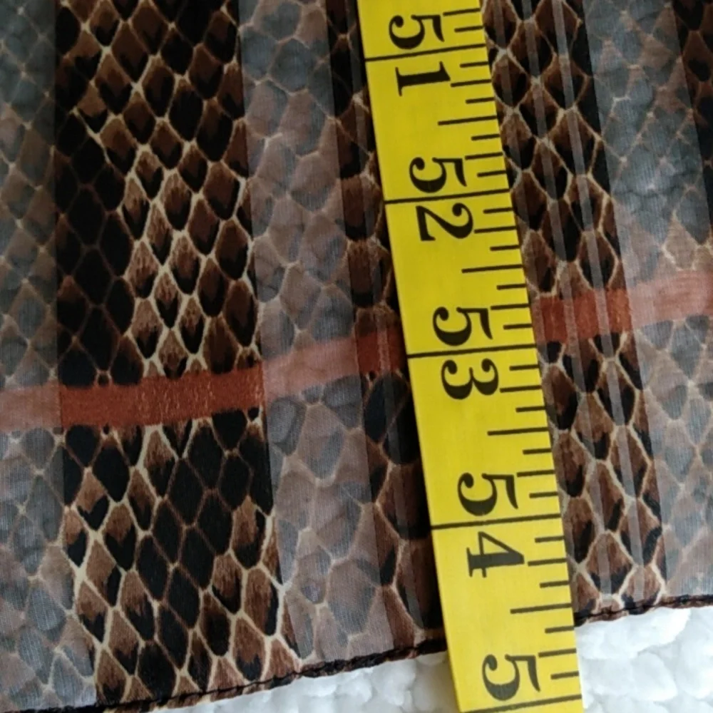 Women's Scarf Sheer‎ Snakeskin pattern brown and black 54.5